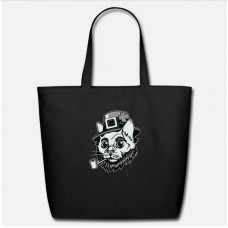 Cat Smoking Black Eco-Friendly Tote Bag